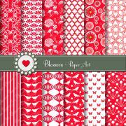 Red Digital Scrapbooking Paper - Invitations - Cardmaking - Wrapping Paper - DIY Projects - 1389