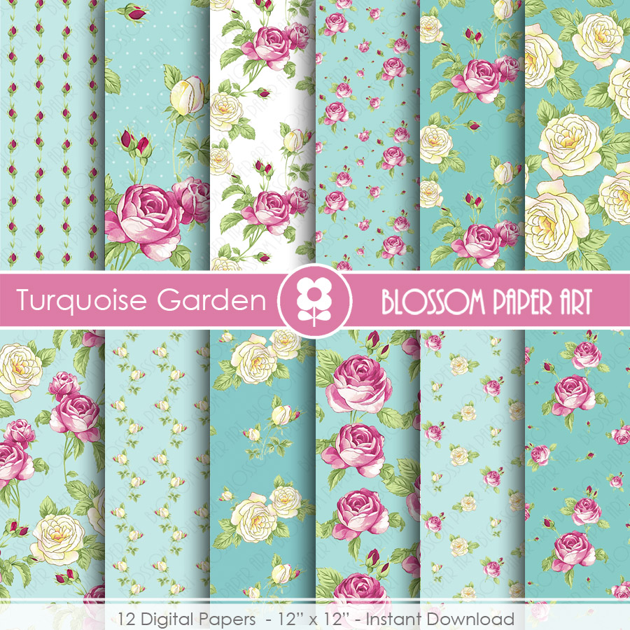 Download Scrapbooking Digital Paper, Floral Digital Paper Pack ...